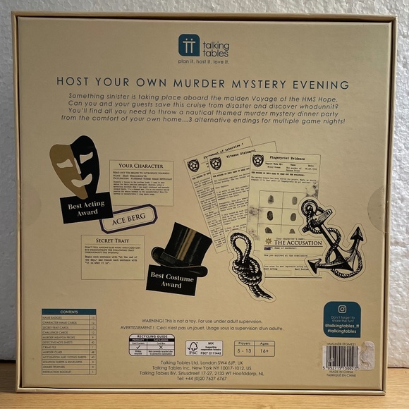 Murder Mystery Aboard the Ocean Liner Game 3 Alternate Endings Group Party Game - Picture 2 of 5